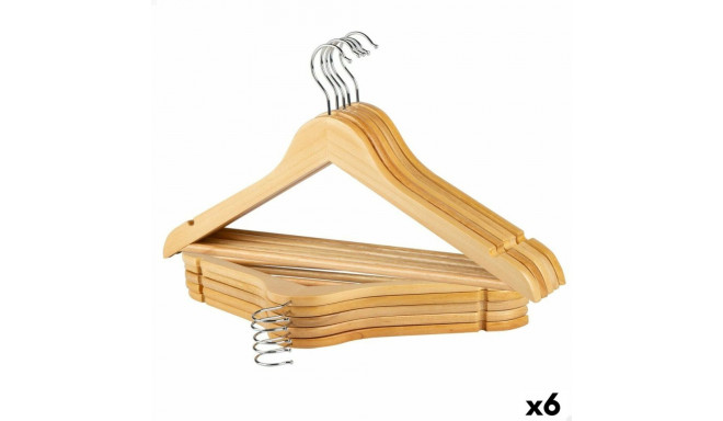 Apģērbu pakaramo komplekts Max Home Dabisks Koks Tērauds 44,5 x 23 x 1 cm 10 Daudzums (6 gb.)
