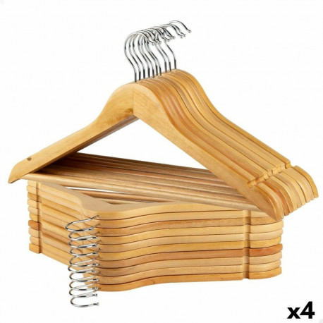Apģērbu pakaramo komplekts Max Home Dabisks Koks Tērauds 44,5 x 23 x 1 cm 20 Daudzums (4 gb.)