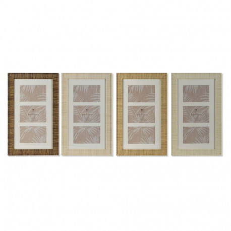 Photo frame Home ESPRIT White Brown Beige Natural Crystal polystyrene Scandinavian 26 X 2 X 44 cm (4