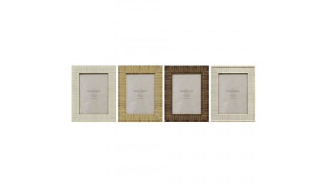 Photo frame Home ESPRIT Beige Natural Crystal polystyrene Scandi 18,5 x 2 x 23,5 cm (4 Units)