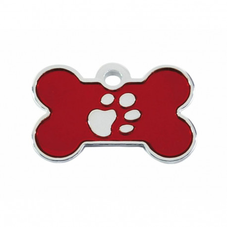 Identification plate for collar Imarc Bone Red Silver