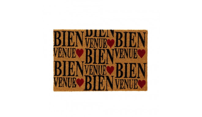 Doormat COEURS Brown Black Red PVC Coconut Fibre 60 x 40 x 1,5 cm