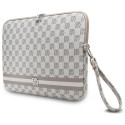 Pokrowiec na laptopa DKNY Sleeve Checkered Pattern Printed Stripes 14" - beżowy