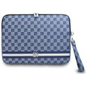 Pokrowiec na laptopa DKNY Sleeve Checkered Pattern Printed Stripes 14" - niebieski