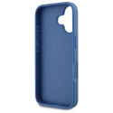 Etui Guess Hardcase Leather 4G Triangle Strass MagSafe na iPhone 16 - niebieskie
