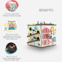 BusyBuddyToys - puidust tegevuskuubik lastele (3+)