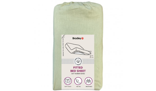 Bradley kummiga voodilina, 160 x 200 x 25 cm, tekstiilist kotis, tuhkroheline