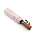 Automatic foldable umbrella with wood handle 10-ribs XXL 115 cm pink