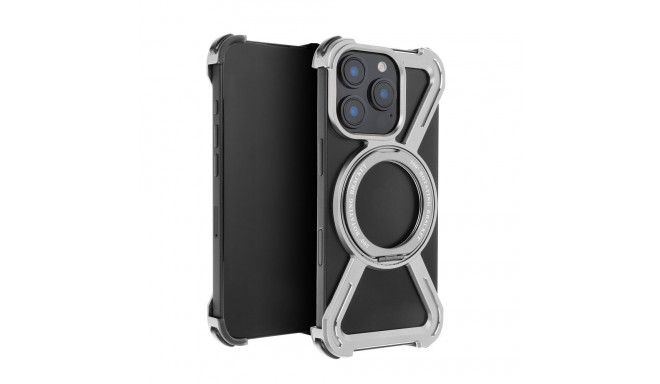 Case TITANIUM Escort compatible with MagSafe for IPHONE 16 silver