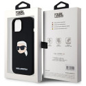 KARL LAGERFELD case for IPHONE 15 compatible with MagSafe KLHMP15SSKHPPLK (SIL KL Head Print) black