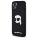 KARL LAGERFELD case for IPHONE 15 compatible with MagSafe KLHMP15SSKHPPLK (SIL KL Head Print) black