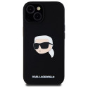 KARL LAGERFELD case for IPHONE 15 compatible with MagSafe KLHMP15SSKHPPLK (SIL KL Head Print) black