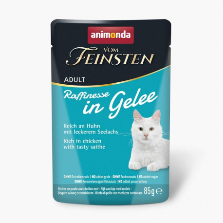 ANIMONDA Vom Feinsten Adult Raffinesse in Jelly rich in Chicken with Black Pollock - wet food for ca
