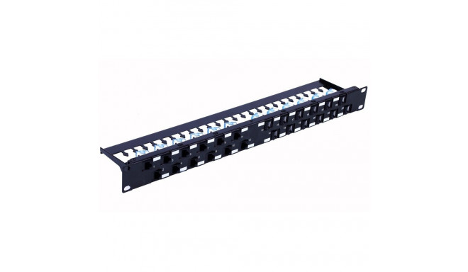 Techly UTP patch paneel 24 kohaline RJ45 Cat.6A kaldega väljund 1U must