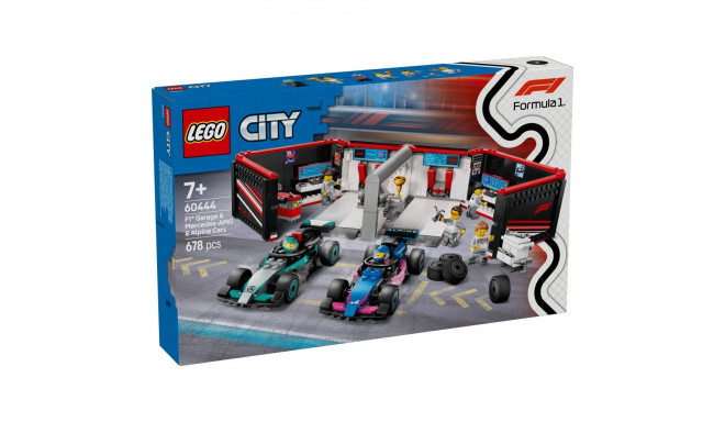 LEGO City F1 garaaž, Mercedes-AMG ja Alpine autod