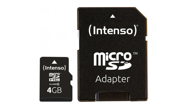 "CARD 4GB Intenso 3413450 MicroHC Class 10 20MB/s inkl. Adapter"