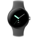 "Google Pixel Watch polished silver stainless steel 41mm charcoal active band DE"