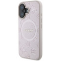 Guess case Saffiano Peony Classic Logo MagSafe Apple iPhone 16, pink