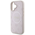 Guess case Saffiano Peony Classic Logo MagSafe Apple iPhone 16, pink