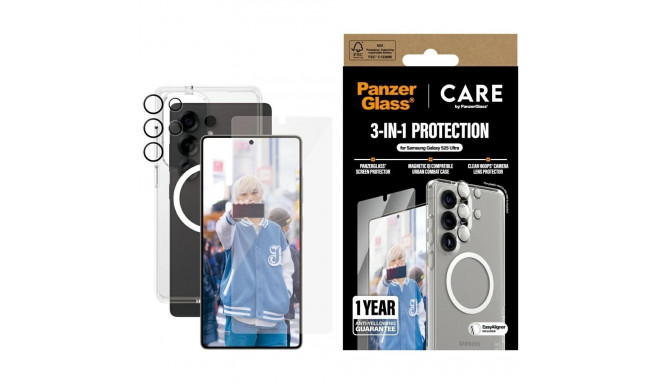 CARE by PanzerGlass Flagship 3in1 Case + Glass + Lens Protective Kit for Samsung Galaxy S25 Ultra