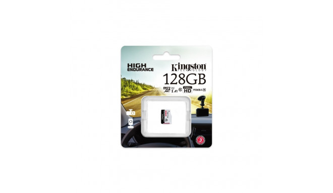 Memory Card - Kingston High Endurance 128GB MicroSD UHS-I Class 10 Black/White