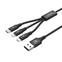 USB Cable - Unitek C14049bk 1.2m USB C Micro-usb B/lightning Black