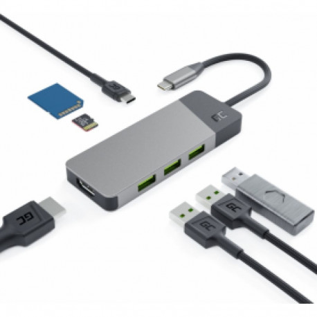 Dokstacija Green Cell USB-C 85W 7in1