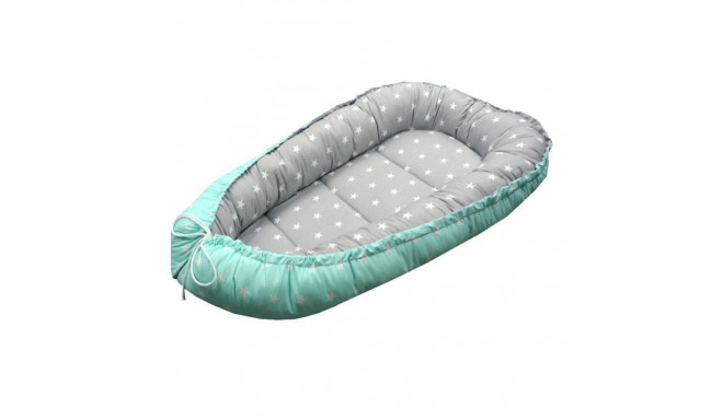 Ankras  baby nest cocoon double sided small stars grey mint