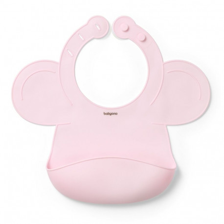 Babyono silicone bib with adjustable lock pink 1639/02