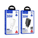 HOCO wall charger USB A + Type C + cable Type C to Lightning PD QC3.0 3A 30W N63 white