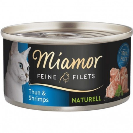 MIAMOR Feine Filets Naturell tuunikala krevettidega märg kassitoit 80g