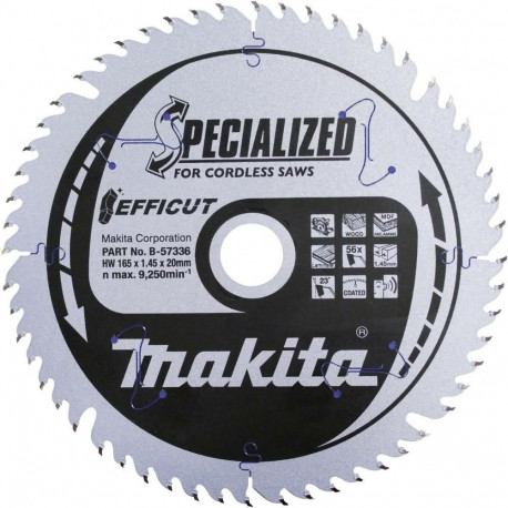 MAKITA CIRCULAR SAW BLADE 165x20x56Z EFFICUT MDF/LAMINATE/WOOD
