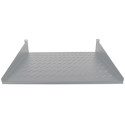 Intellinet 19" Cantilever Shelf, 2U, 2-Point Front Mount, 400mm Depth, Vented, Max 25kg, Grey, Three