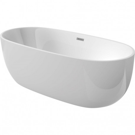 Oval free-standing acrylic bathtub - 150 cm