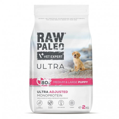 VETEXPERT Raw Paleo Ultra Pork Medium & Large Puppy - dry dog food - 2kg