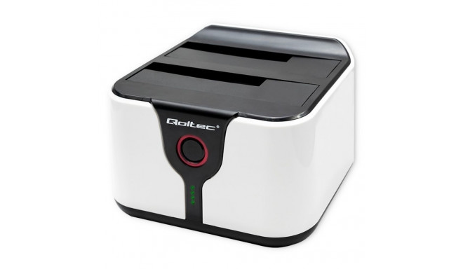 Qoltec 50309 HDD SSD 2.5" 3.5" dokkimisjaam | SATA III | USB 3.0 | ülikiire 5Gb/s | kloonimisfunktsi