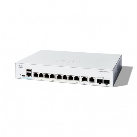 Cisco haldatav lüliti Catalyst 1300-8T-E-2G 8 GE-pordiga, välise toiteallikaga, 2x1GE kombopordiga, 
