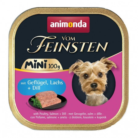 ANIMONDA Vom Feinsten Adult Mini linnuliha, lõhe ja till märg koeratoit 100g