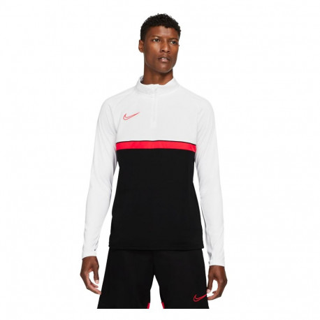 Bluza męska Nike Dri-FIT Academy 21 Drill Top biało-czarna CW6110 016 XL