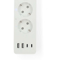 Pikendusjuhe Nedis SmartLife, 2m, 4 pesa + 2xUSB-A + 2xUSB-C