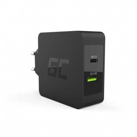 Green Cell laadija USB-C 45W PD USB-C kaabli ja täiendava USB pesaga