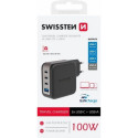 Swissten Travel Charger GaN 3x USB-C PD 100W / USB-A 18W QC