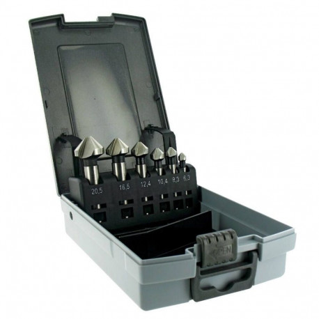 Set of Countersinks ØD 6,3-20,5mm, HSS-E5, 90°. Bright, uncoated, 6pcs
