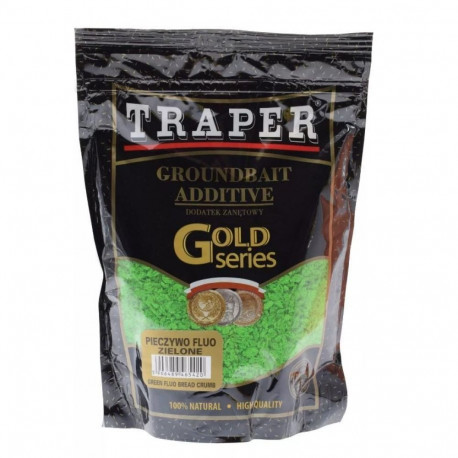 Groundbait additive TRAPER Gold Series Fluo Green bread 400g