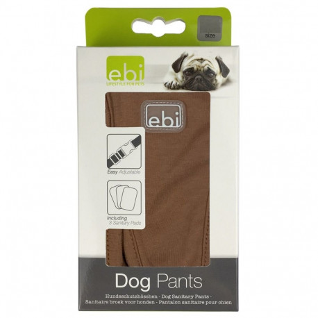 Protective dog pants classic, L: 40-49 cm, brown