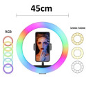 Elight RGB18 45см 2в1 Белый и Цветной RGB Светодиодное Кольцо с Держателем для Смартфона + Bluetooth