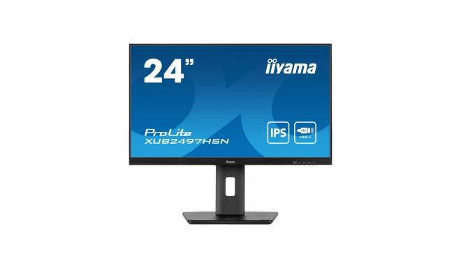 IIYAMA XUB2497HSN-B2 24-tolline IPS FHD 100Hz 300cd/m2 1ms HDMI DP DP Out 3xUSB 3.2 USB C 7.5W LAN k