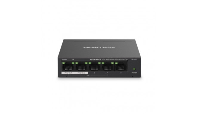 Mercusys MS105GP 5-Port Gigabit Desktop Switch with 4-Port PoE+