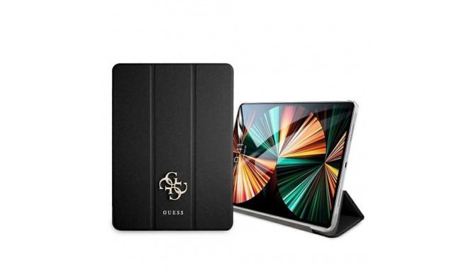Guess GUIC12PUSASBK iPad 12.9" 2021 raamatuümbris must Saffiano kollektsioon