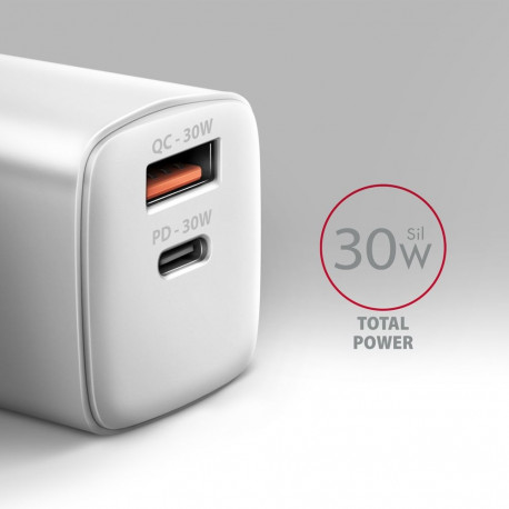 AXAGON seinalaadija 2x porti (USB-A+USB-C), 30W | ACU-PQ30W
